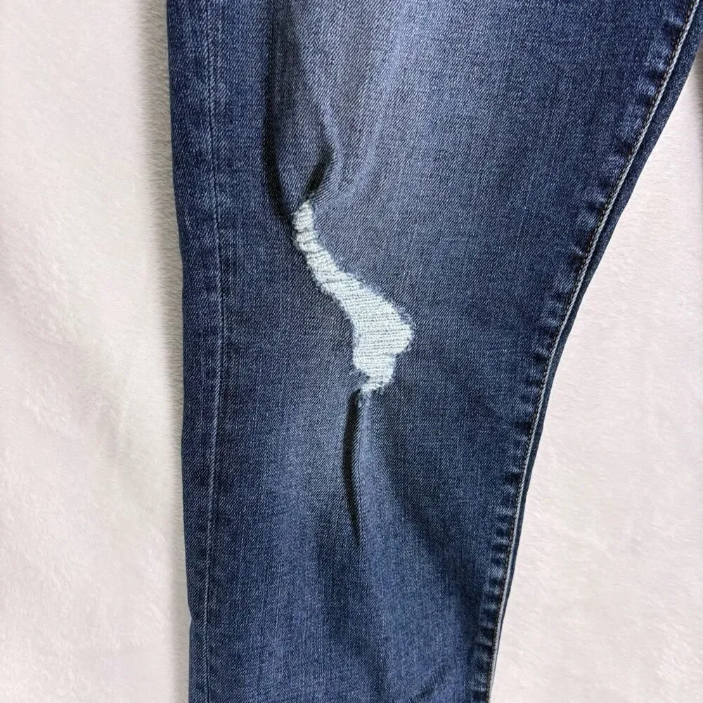 Joe's Jeans High Rise‎ Distressed Knee Straight Leg Jeans Size 27